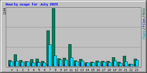 Hourly usage for July 2025