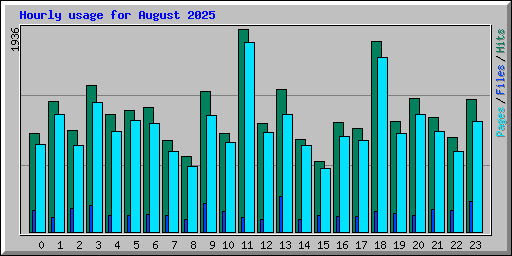Hourly usage for August 2025