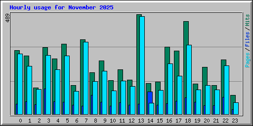 Hourly usage for November 2025