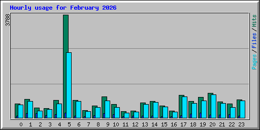Hourly usage for February 2026
