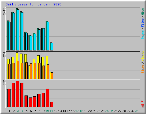 Daily usage for January 2026